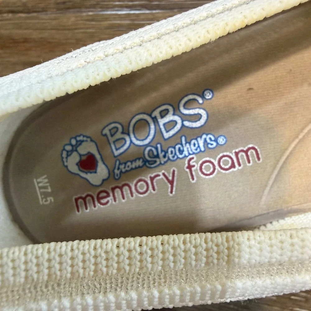 BOBS from Skechers Highlights 2.0 Yacht Master White Espadrille Wedge Shoes 7.5